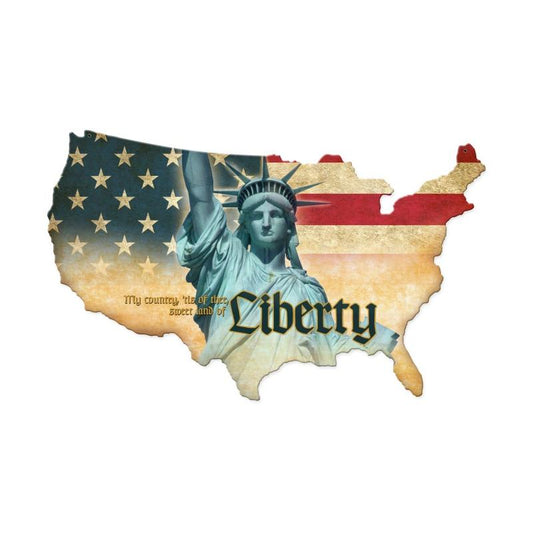 Liberty USA, Patriotic, Custom Metal Shape, 25 X 16 Inches
