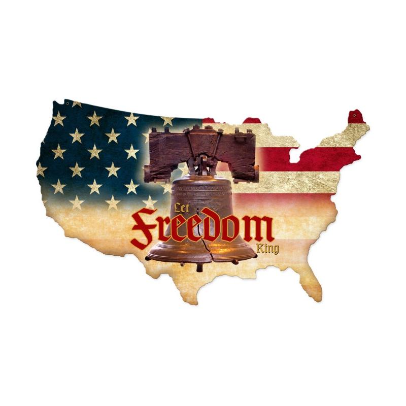 Freedom Working USA, Patriotic, Custom Metal Shape, 25 X 16 Inches