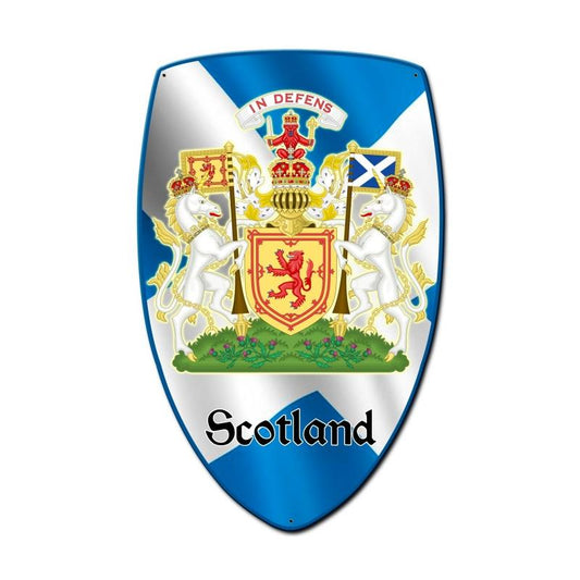 Scotland Shield, Travel, Custom Metal Shape, 15 X 24 Inches
