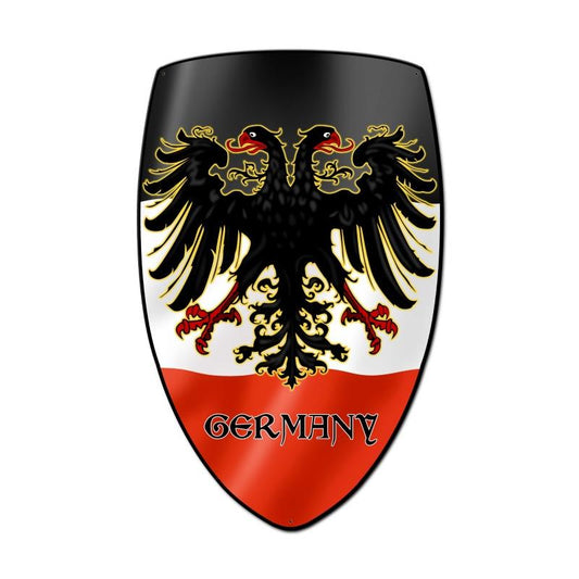 Germany Shield, Travel, Custom Metal Shape, 21 X 32 Inches