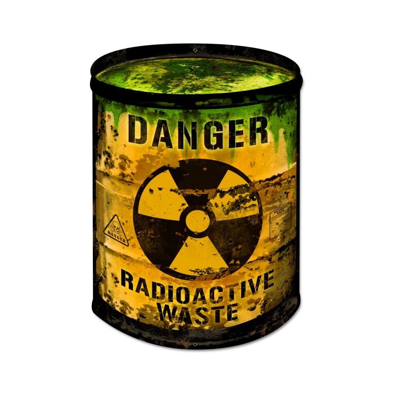 Radioactive Barrel, Home and Garden, Custom Metal Shape, 14 X 20 Inches