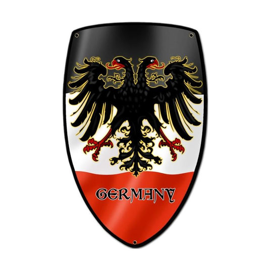 Germany Shield, Travel, Custom Metal Shape, 7 X 10 Inches