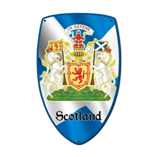 Scotland Shield, Travel, Custom Metal Shape, 7 X 10 Inches