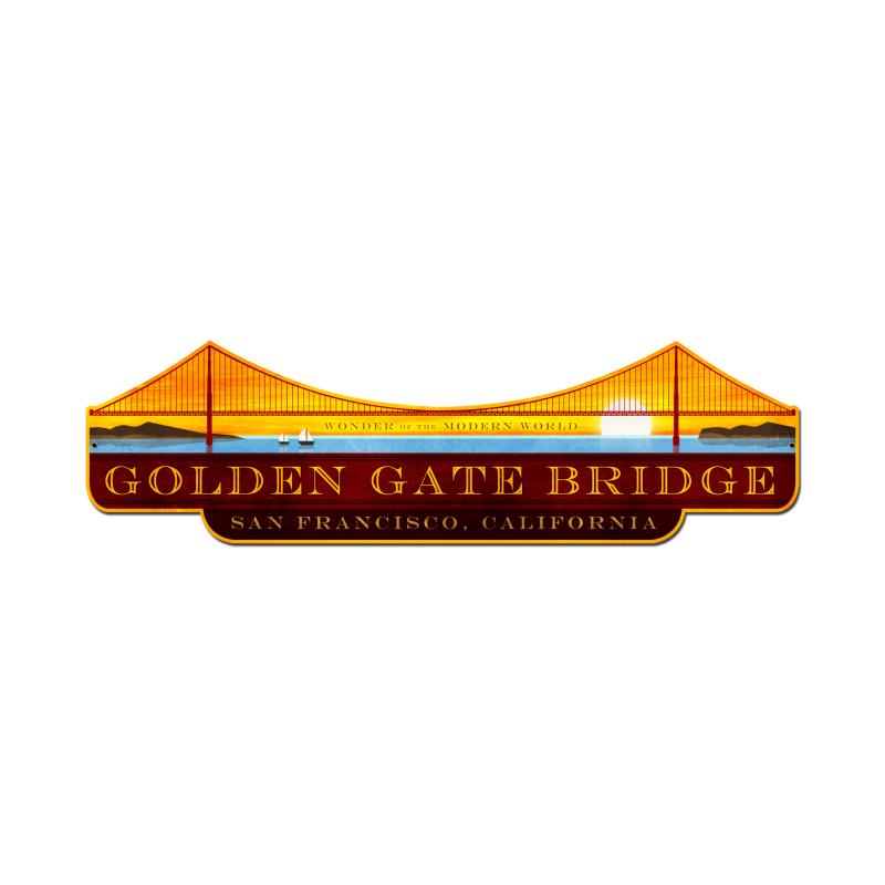 Golden Gate Bridge, Travel, Custom Metal Shape, 25 X 7 Inches