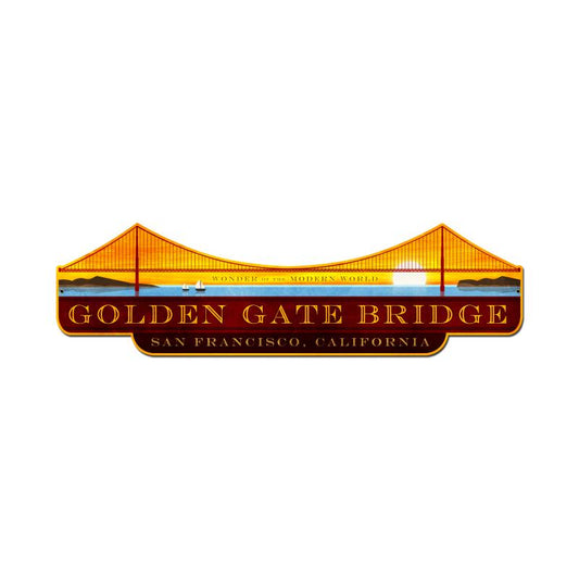 Golden Gate Bridge, Travel, Custom Metal Shape, 25 X 7 Inches