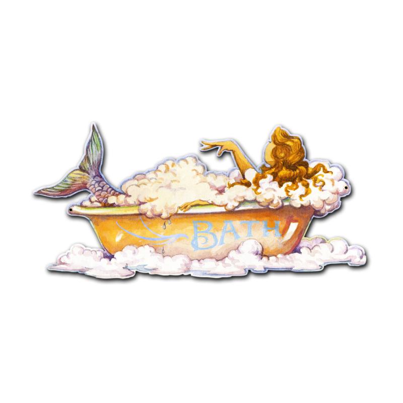 Mermaid Bath, Home and Garden, Custom Metal Shape, 26 X 12 Inches