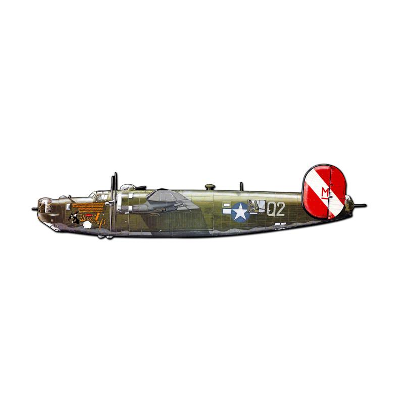 B24 Liberator, Allied Military, Custom Metal Shape, 42 X 10 Inches