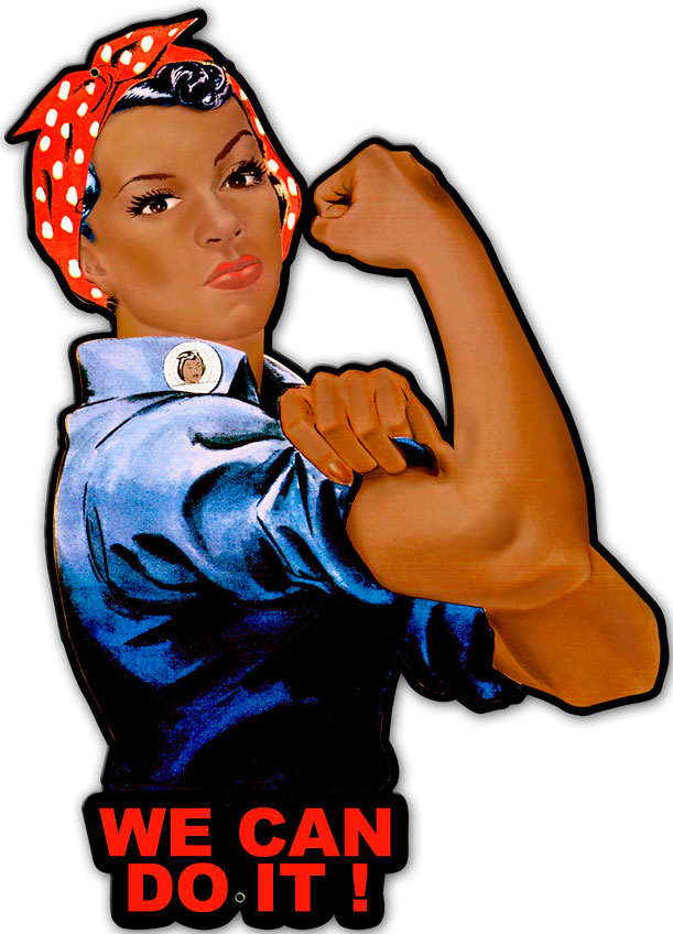 Black Rosie We Can Do It, Allied Military, Metal Signs, 23 X 16 Inches