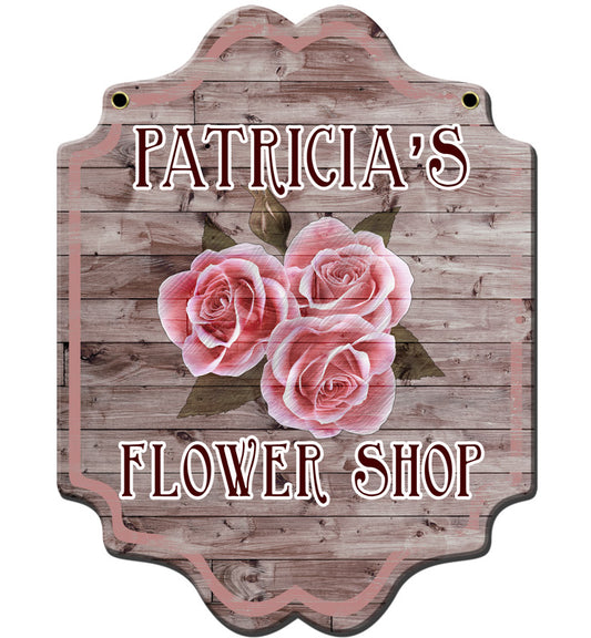 FLOWER SHOP PERSONALIZED, 3D Metal Art, PLASMA, 22 X 26 Inches