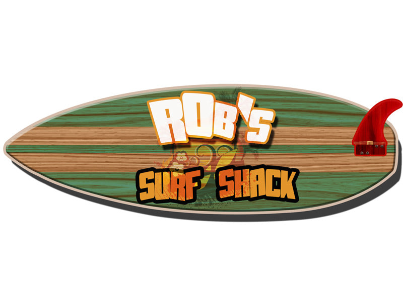 Surfboard Personalized, Surfboard Metal Signs, PLASMA , 26 X 8 Inches