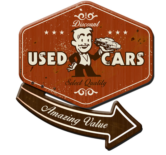 30's USED CAR 3-D, 3D Metal Art, PLASMA, 24 X 21 Inches