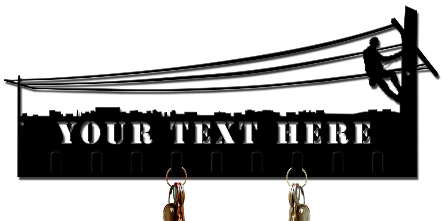 LINEMAN KEY HOLDER PERSONALIZED CUT OUT, Category/Other/Occupational, PLASMA KEY HOLDER PERSONALIZE CUT OUT, 21 X 7 Inches