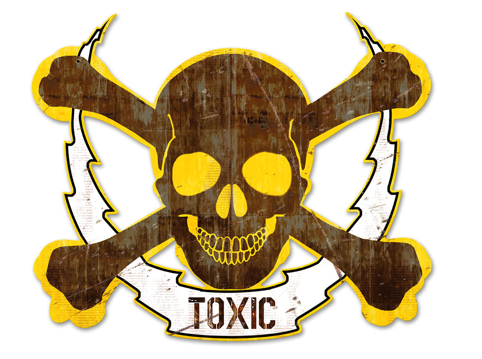 Skull Bolt Toxic, Man Cave, Plasma, 19 X 16 Inches