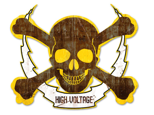 Skull Bolt High Voltage Plasma, Man Cave, Plasma, 91 X 16 Inches