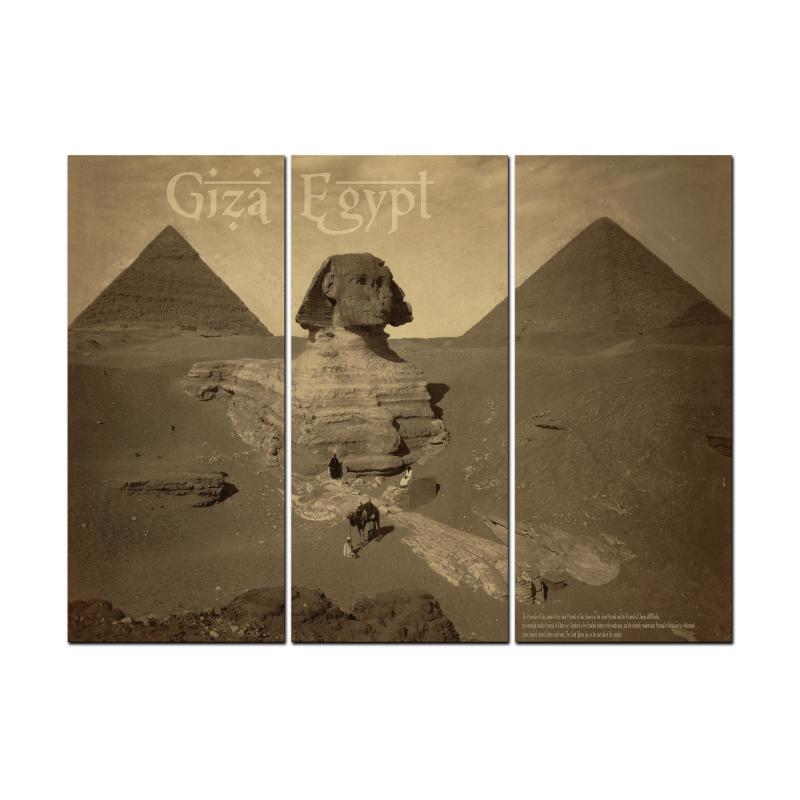 Giza Egypt, Travel, Triptych, 48 X 36 Inches