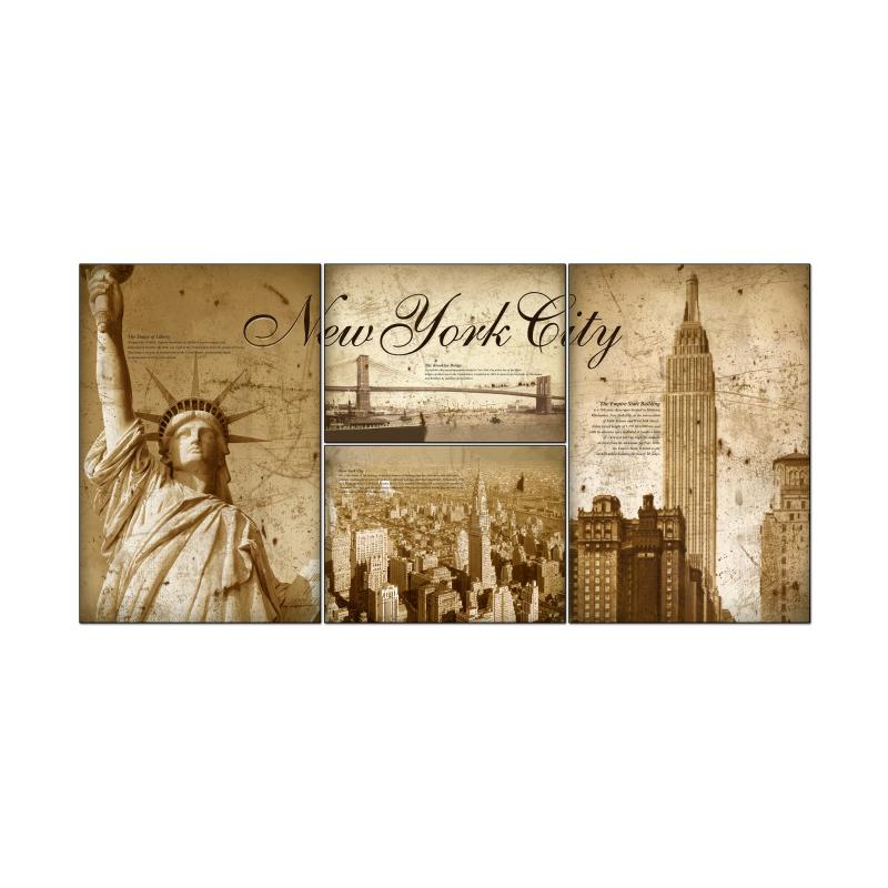 New York City, Home and Garden, Triptych, 48 X 24 Inches