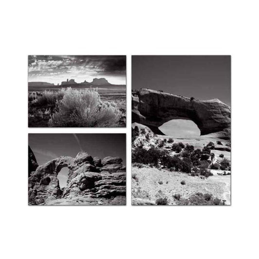 Desert Arches, Home and Garden, Triptych, 34 X 24 Inches