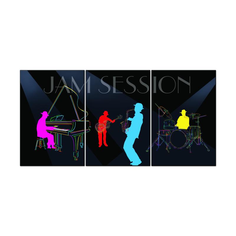 Jam Session Triptych, Home and Garden, Triptych, 48 X 16 Inches