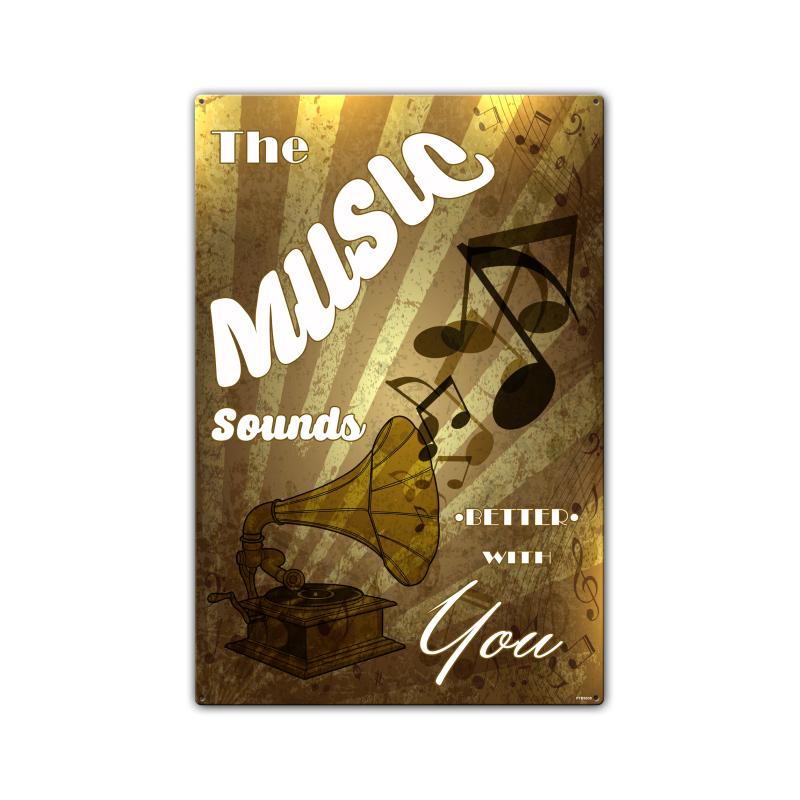 Music Sounds, Food & Drink, Custom Metal Shape, 16 X 24 Inches