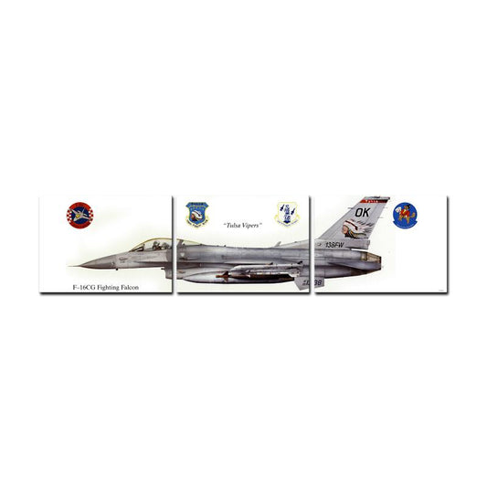F-16 , Aviation, Custom Metal Shape, 48 X 12 Inches