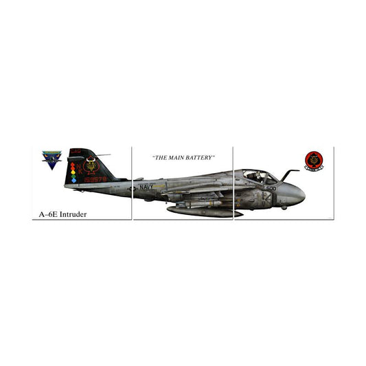 A-6E Intruder Triptych, Military, Metal Sign, 48 X 12 Inches