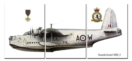 Sunderland MR5, Blog, Triptych, 36 X 16 Inches