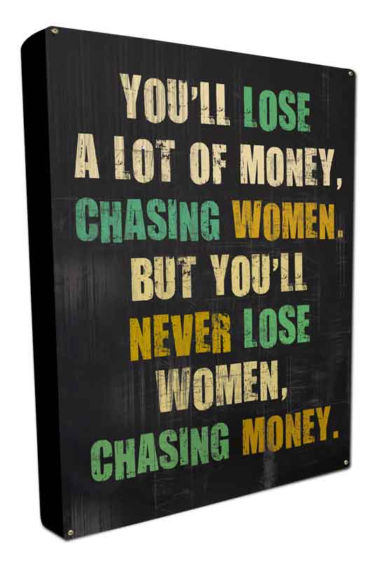 Chasing Woman, Metal Wall Art, BOXED SIGN , 16 X 24 Inches