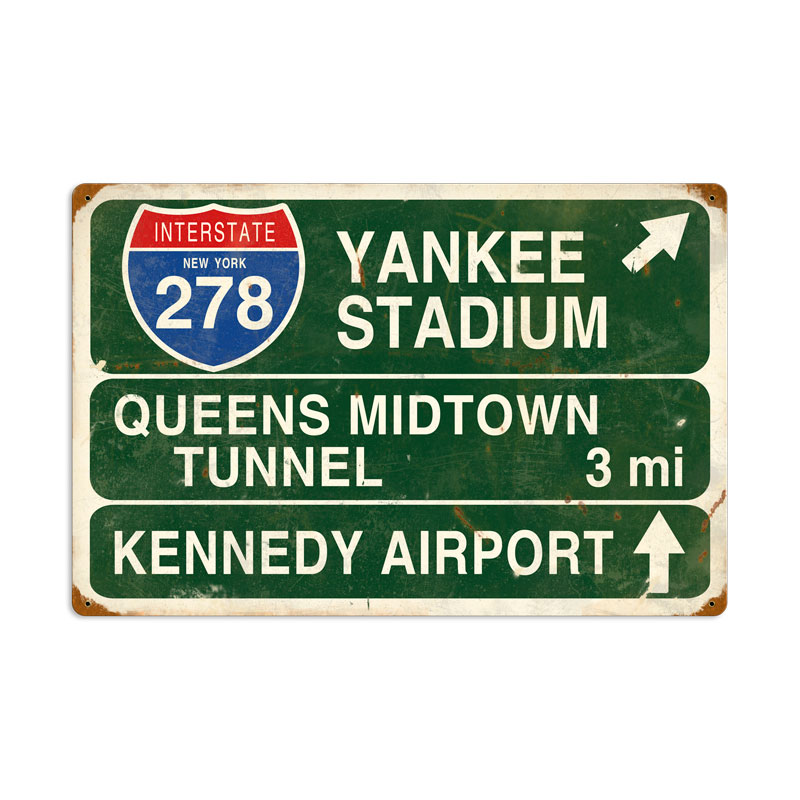 Yankee Stadium, Street Signs, Vintage Metal Sign, 24 X 16 Inches