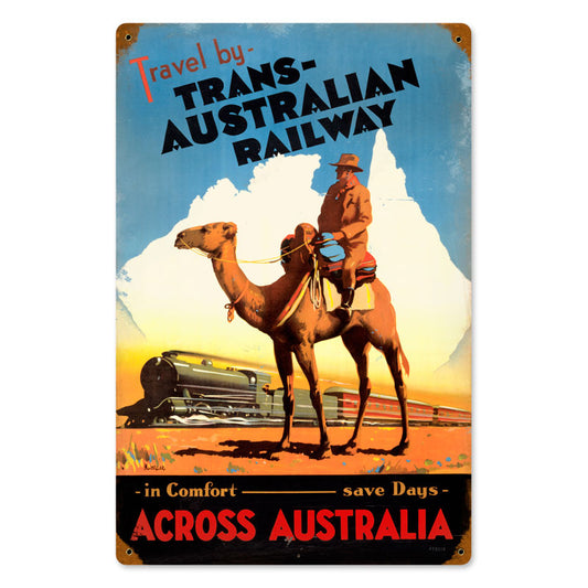 Travel Australia, Home and Garden, Vintage Metal Sign, 12 X 18 Inches