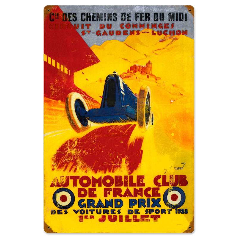 France Grand Prix, Automotive, Vintage Metal Sign, 16 X 24 Inches