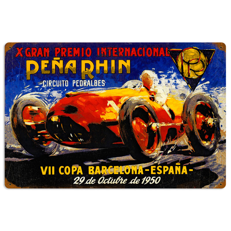 Pena Rhin Circut, Automotive, Vintage Metal Sign, 16 X 24 Inches