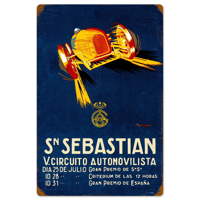 Sebastian Circut, Automotive, Vintage Metal Sign, 16 X 24 Inches