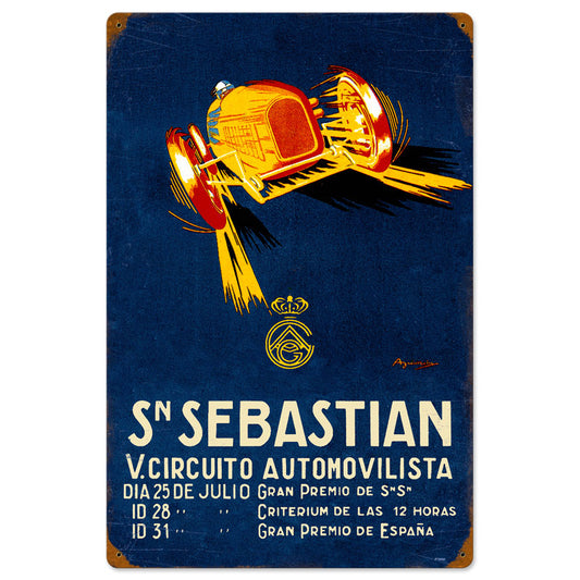 Sebastian Circut, Automotive, Vintage Metal Sign, 16 X 24 Inches