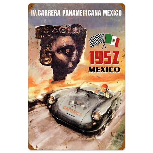 PanAmericana Mexico, Automotive, Vintage Metal Sign, 16 X 24 Inches