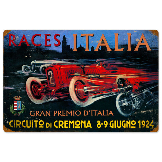 Cremona Circut, Automotive, Vintage Metal Sign, 16 X 24 Inches