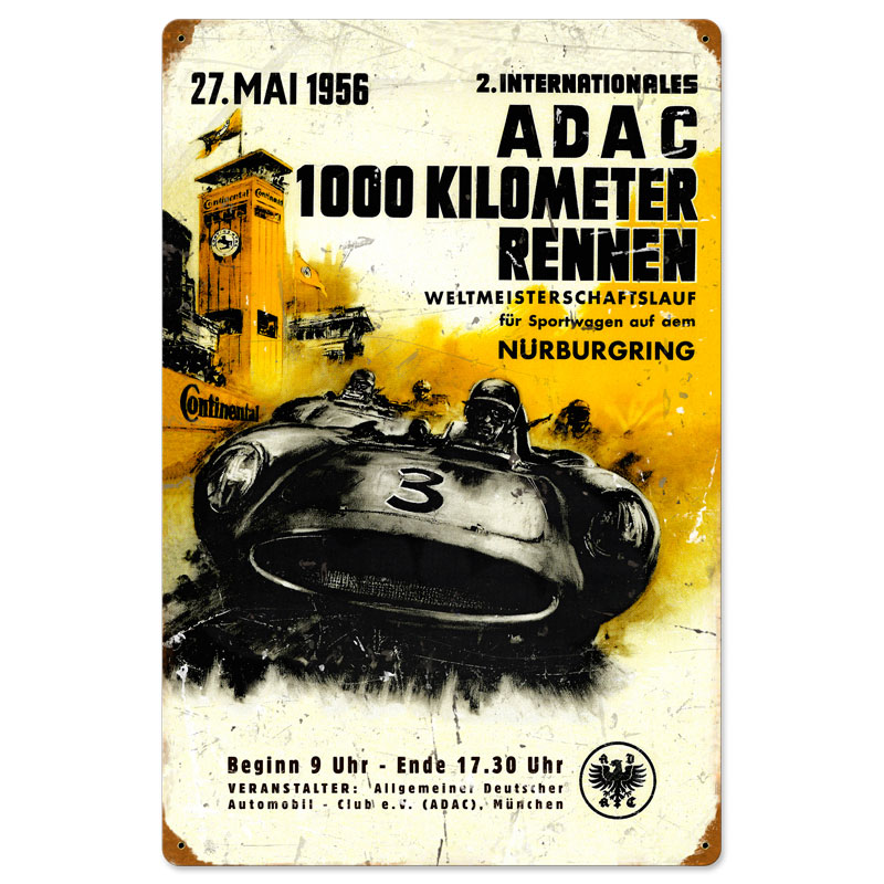 ADAC, Automotive, Vintage Metal Sign, 16 X 24 Inches