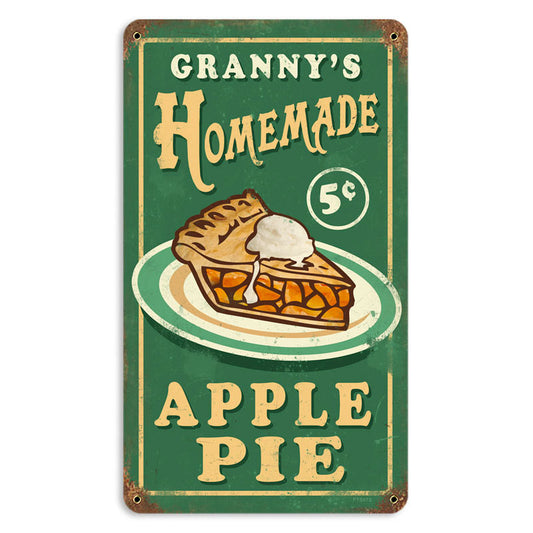 Granny's Apple Pie, Food and Drink, Vintage Metal Sign, 8 X 14 Inches