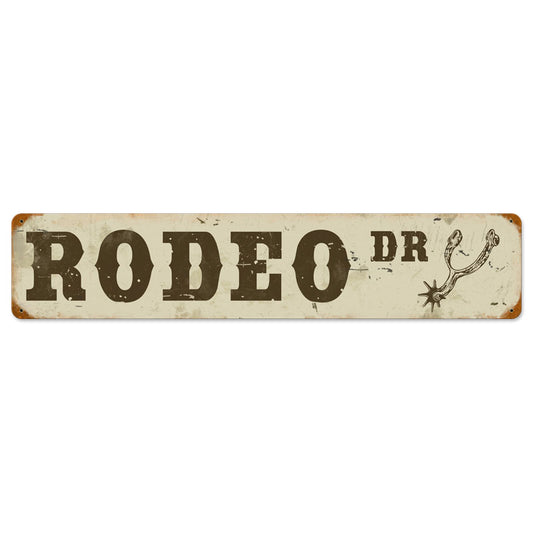 Rodeo Drive, Street Signs, Vintage Metal Sign, 28 X 6 Inches