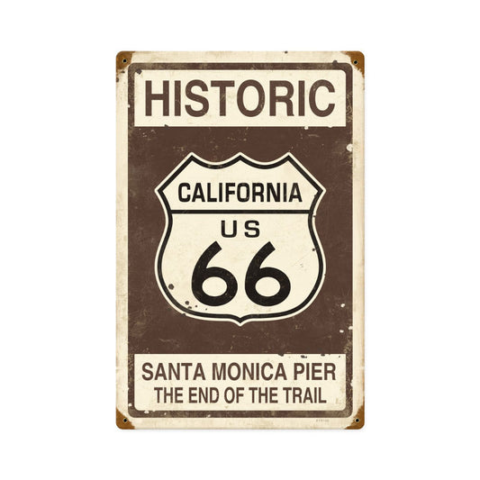 Historic 66, Automotive, Vintage Metal Sign, 12 X 18 Inches