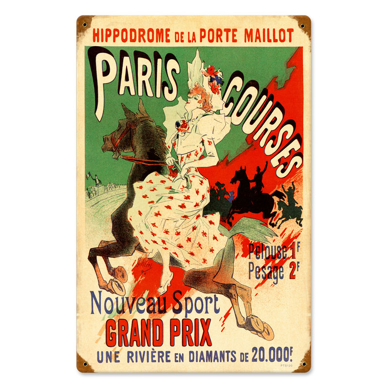 Paris Hippodrome, Home and Garden, Vintage Metal Sign, 12 X 18 Inches