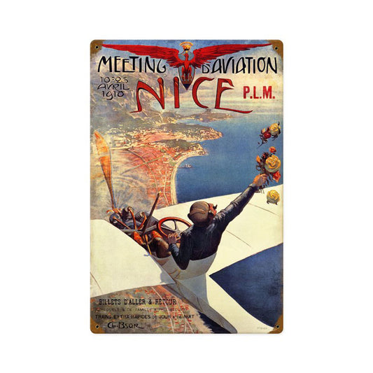 Nice Air Show, Aviation, Vintage Metal Sign, 18 X 12 Inches