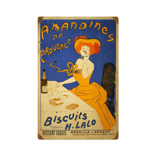 Amandines Biscuits, Food and Drink, Vintage Metal Sign, 12 X 18 Inches
