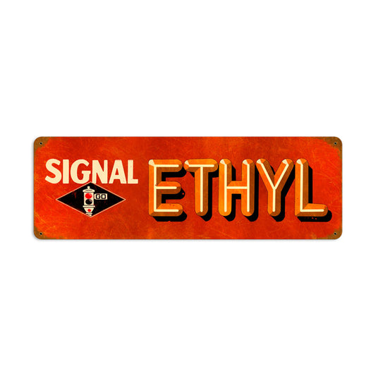 Signal Ethyl, Automotive, Vintage Metal Sign, 24 X 8 Inches
