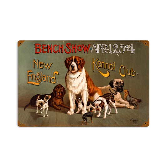 New England Dog Show, Home and Garden, Vintage Metal Sign, 12 X 18 Inches