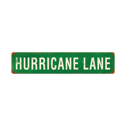 Hurricane Lane, Street Signs, Vintage Metal Sign, 28 X 6 Inches