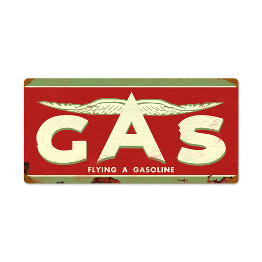 Flying A Original, Automotive, Vintage Metal Sign, 24 X 12 Inches
