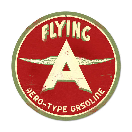 Flying A Original, Automotive, Round Metal Sign, 14 X 14 Inches