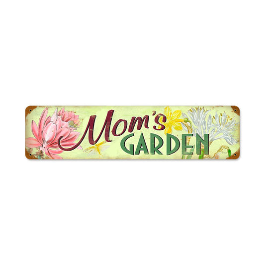 Moms Garden, Home and Garden, Vintage Metal Sign, 20 X 5 Inches