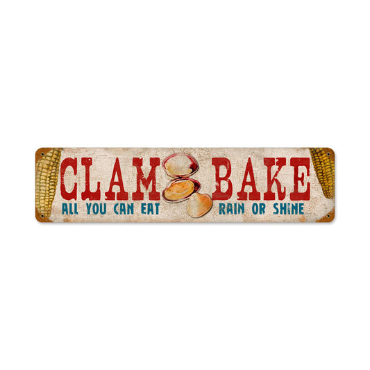 Clam Bake, Food and Drink, Vintage Metal Sign, 20 X 5 Inches