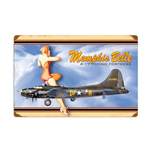 Memphis Belle, Aviation, Vintage Metal Sign, 24 X 16 Inches